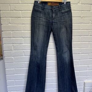 Nudie Jeans Blue Flare Wide Leg Denim with Stretch